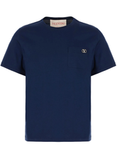 Valentino Plaque Logo T-Shirt in Blue