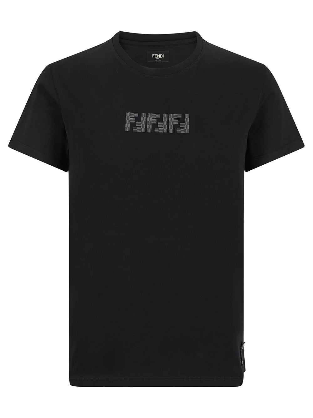 Fendi FF Labyrinth Embroidered T-shirt in Black