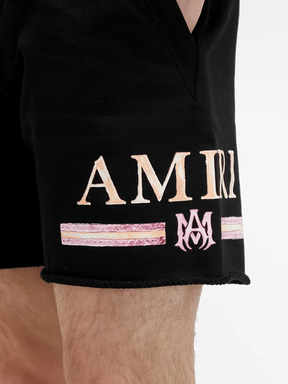 Amiri MA Watercolour Bar Shorts in Black