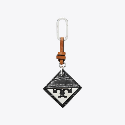 Hidden Logo Croc-Embossed Key Charm