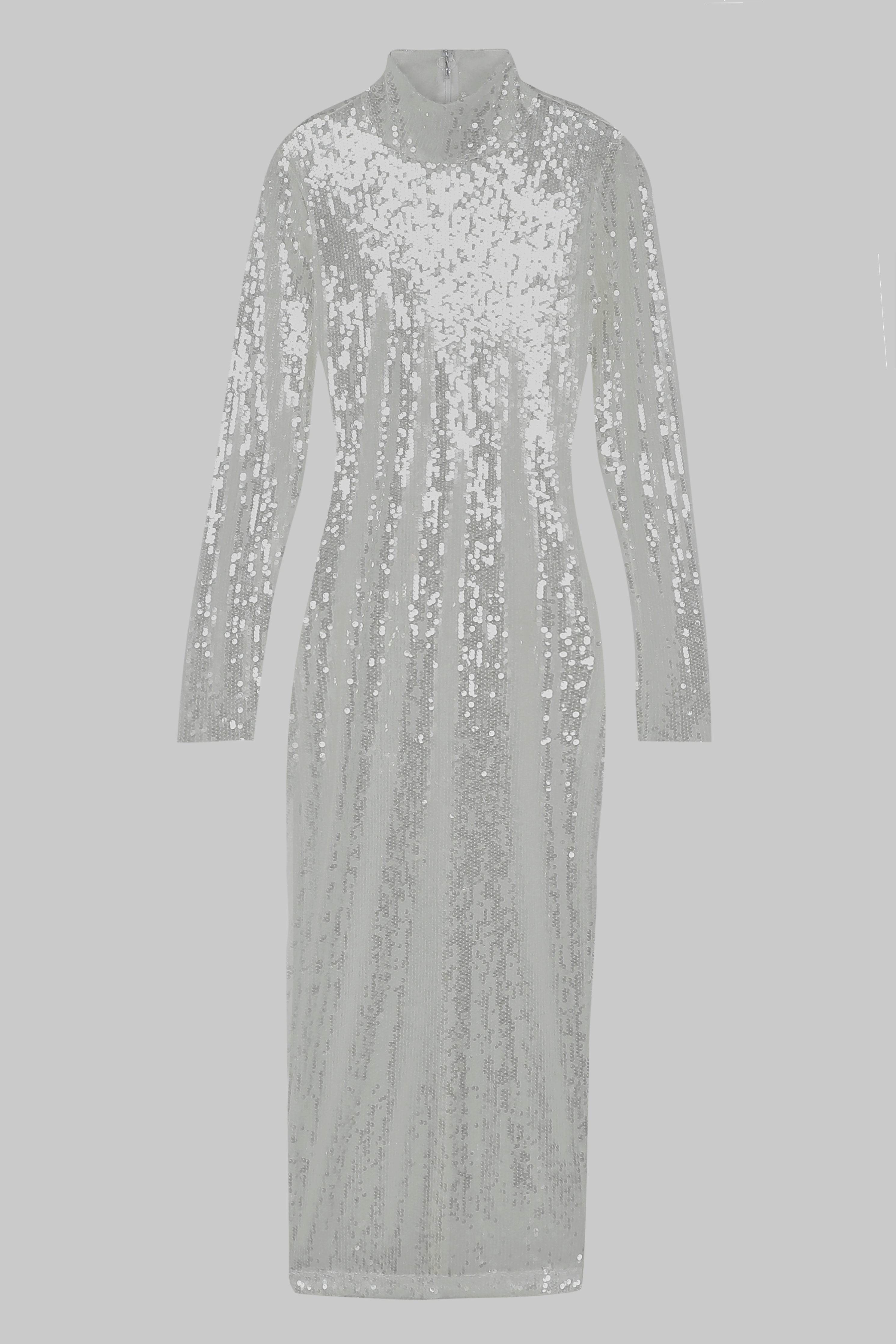 HIGH NECK SEQUIN DRESS