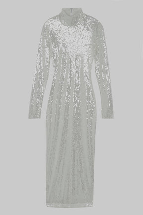 HIGH NECK SEQUIN DRESS