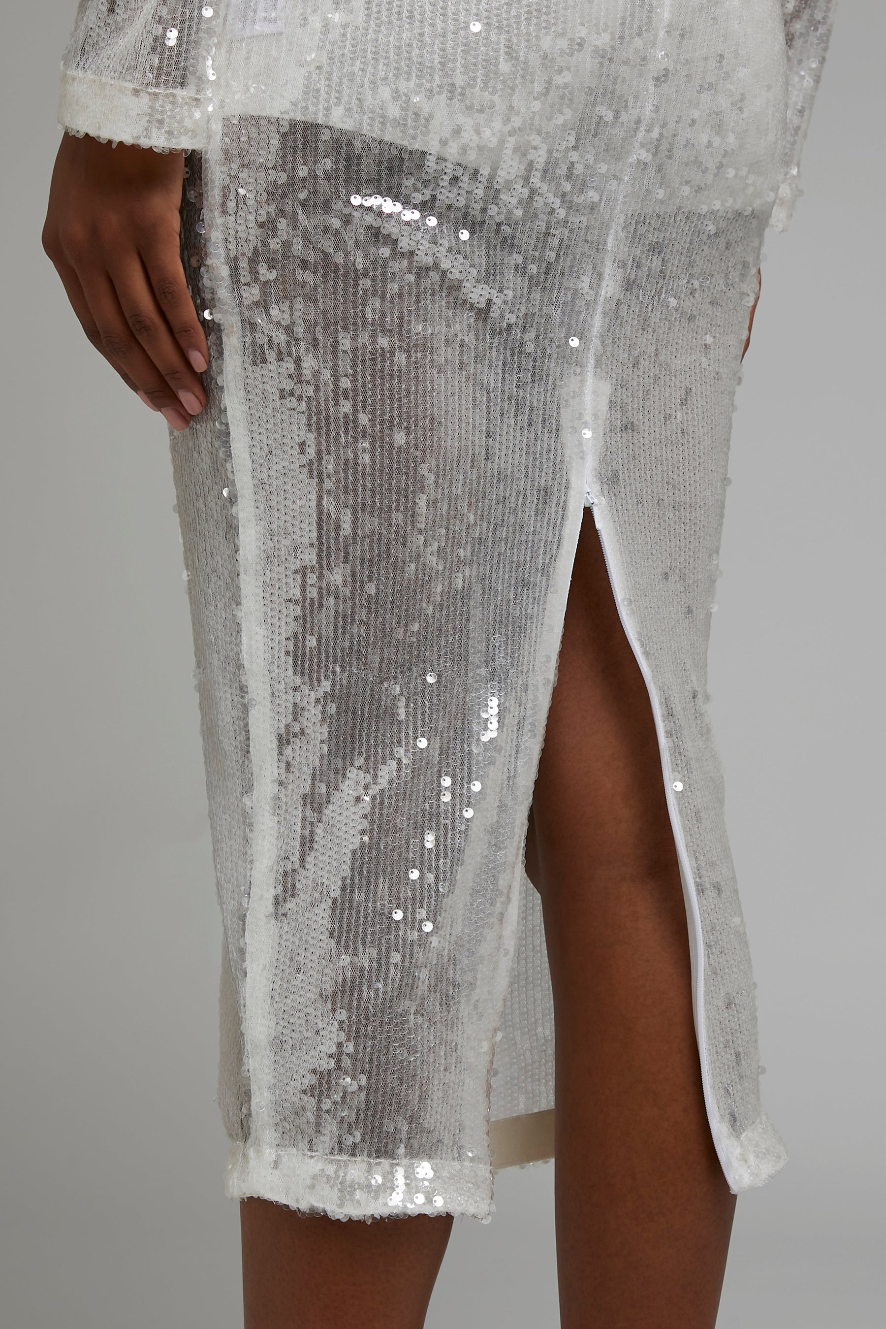 HIGH NECK SEQUIN DRESS