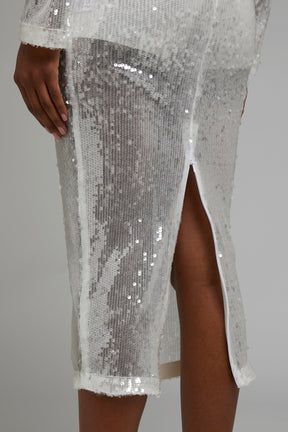 HIGH NECK SEQUIN DRESS