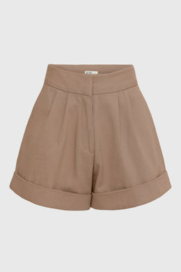 HIGH WAISTED TWILL SHORTS
