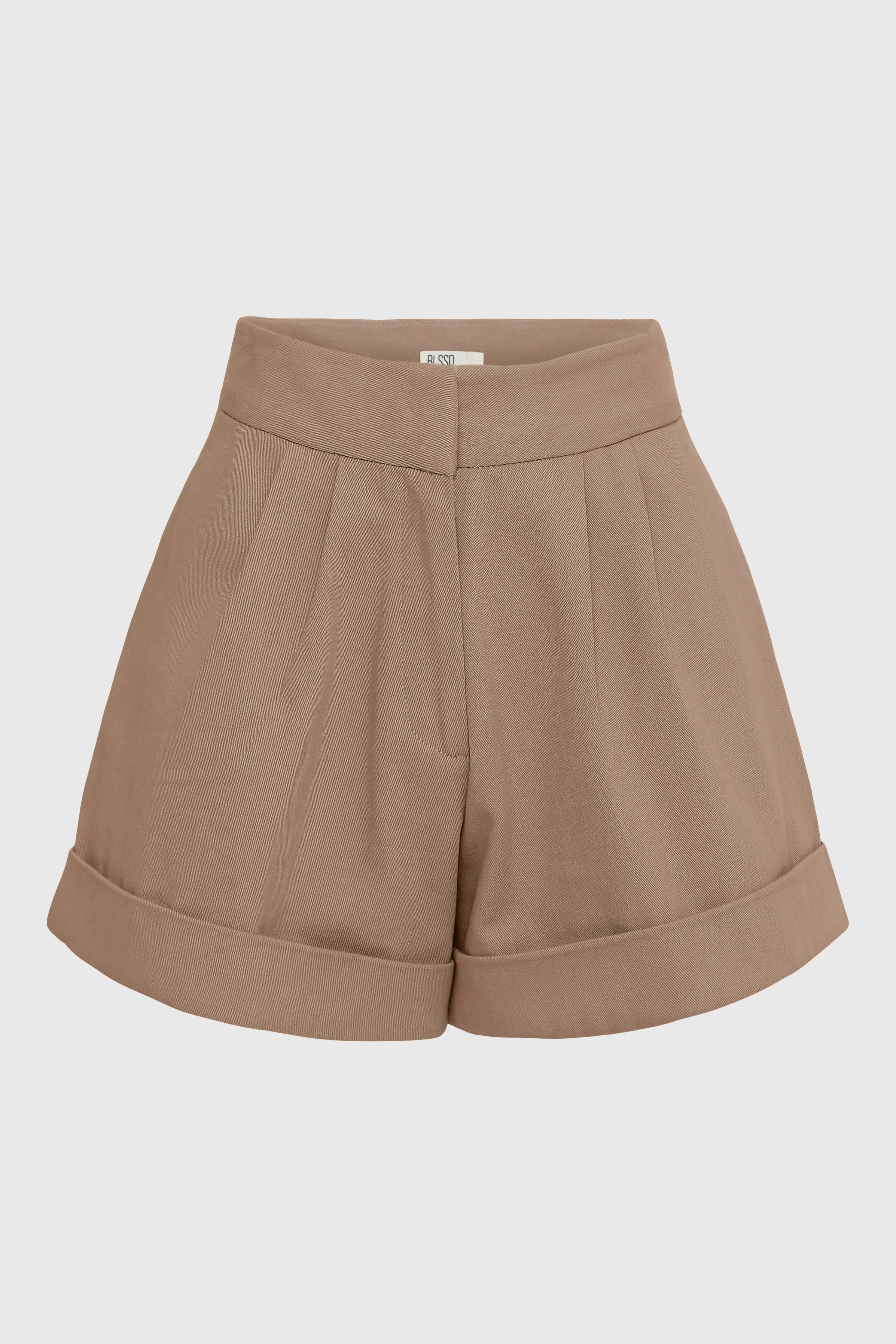 HIGH WAISTED TWILL SHORTS