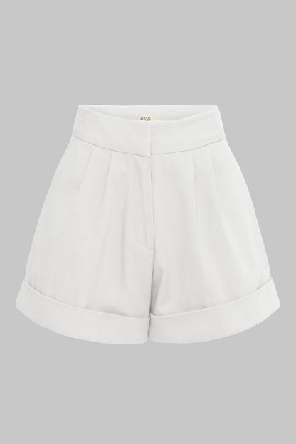 HIGH WAISTED TWILL SHORTS