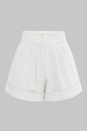 HIGH WAISTED TWILL SHORTS