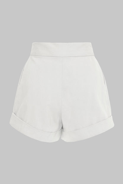 HIGH WAISTED TWILL SHORTS