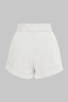 HIGH WAISTED TWILL SHORTS
