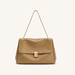 Hilary Woven Shoulder Bag - Camel