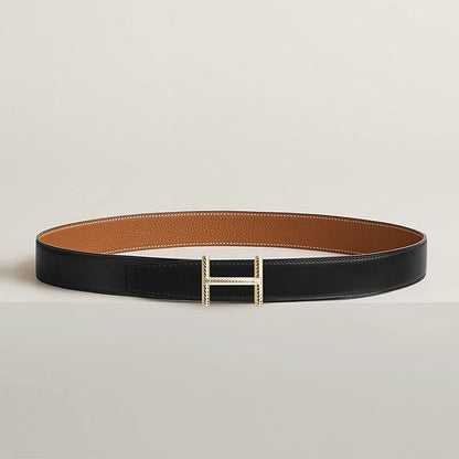 Hisseo belt buckle & Reversible leather strap 32 mm