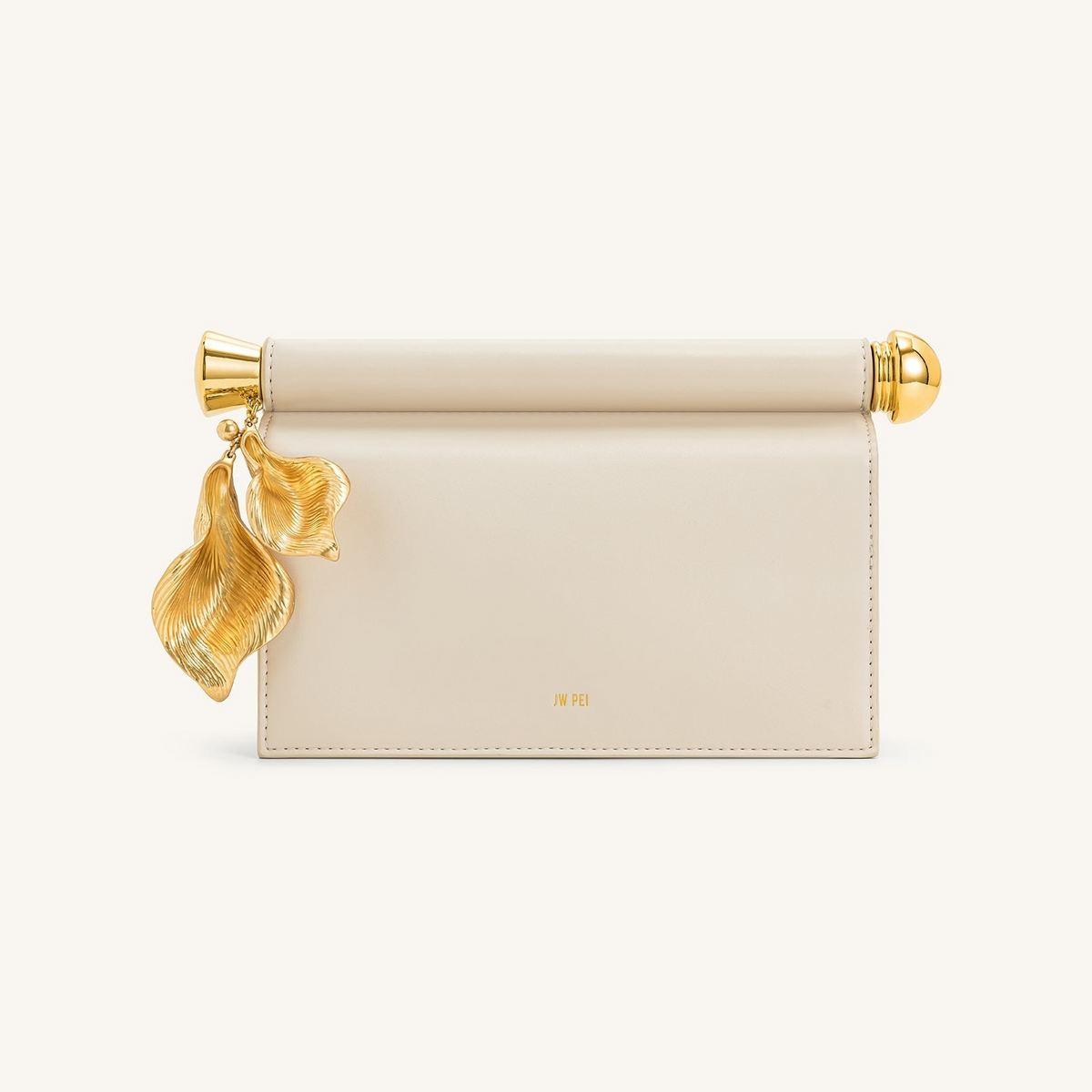 Holly Metal Pendant Embellished Clutch - White