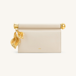 Holly Metal Pendant Embellished Clutch - White