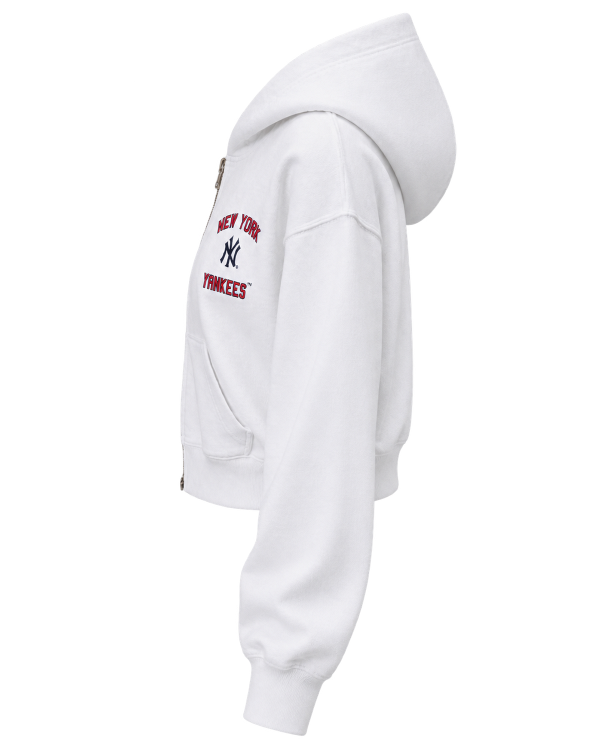 Homerun Cropped Zip Hoodie - White