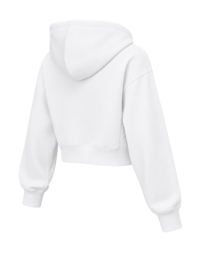 Homerun Cropped Zip Hoodie - White