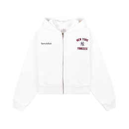 Homerun Cropped Zip Hoodie - White