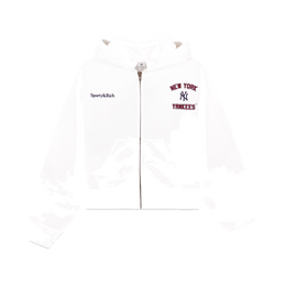 Homerun Cropped Zip Hoodie - White