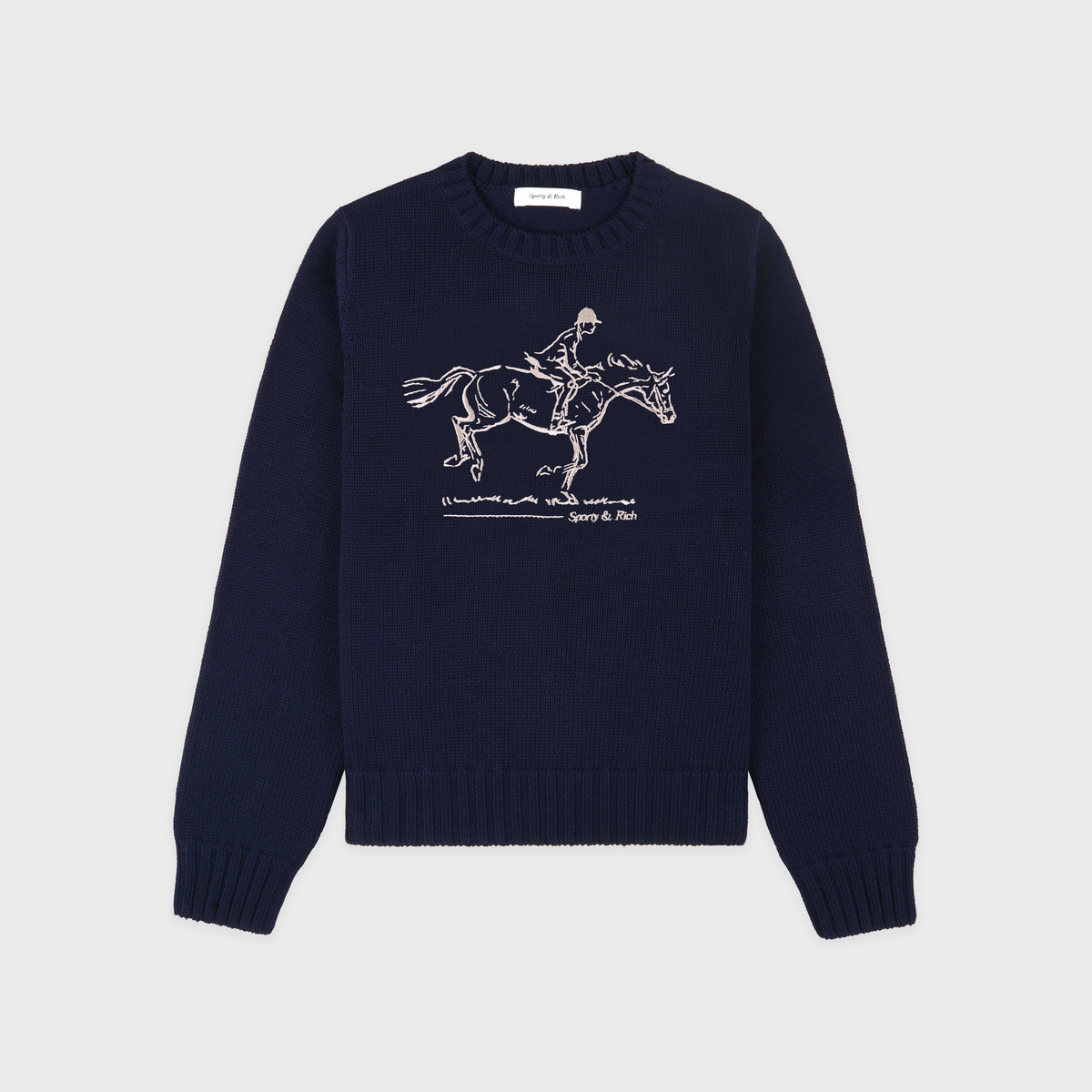 Horse Knitted Sweater - Navy
