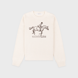 Horse Knitted Sweater - Ecru/Chocolate