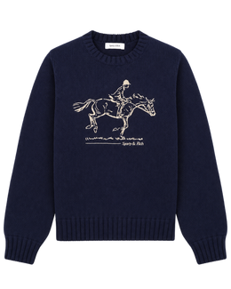 Horse Knitted Sweater - Navy