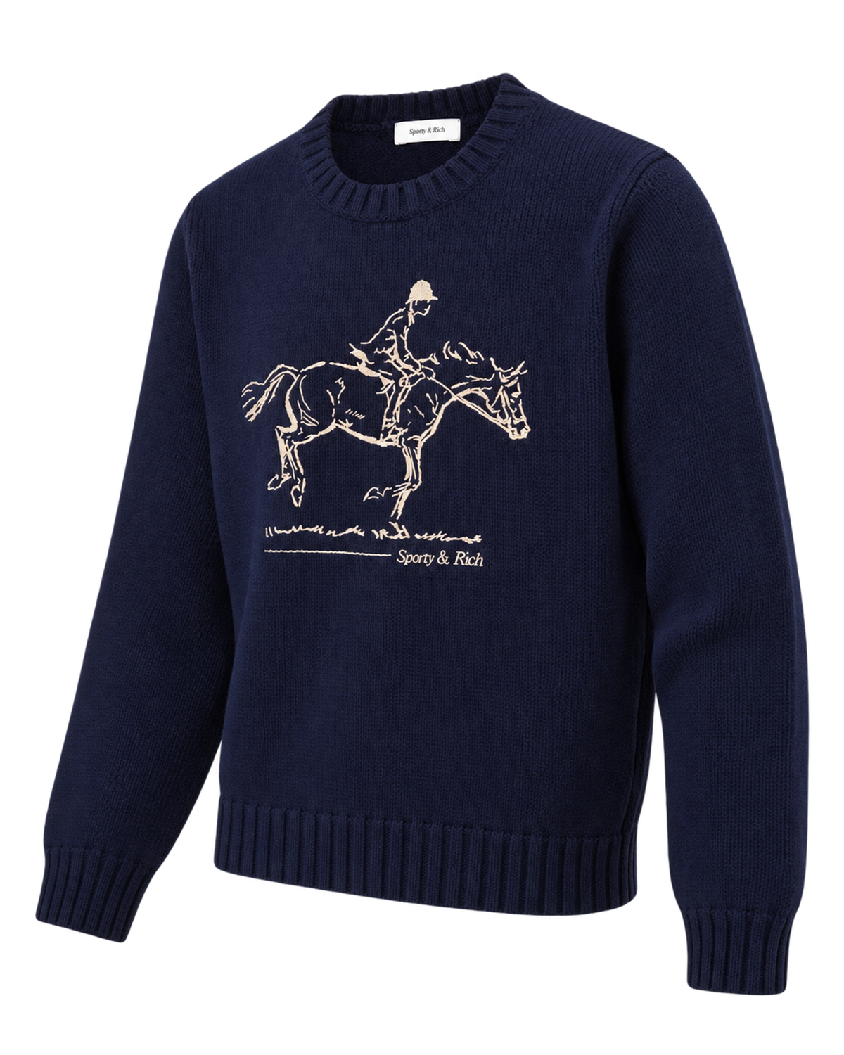 Horse Knitted Sweater - Navy