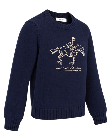 Horse Knitted Sweater - Navy