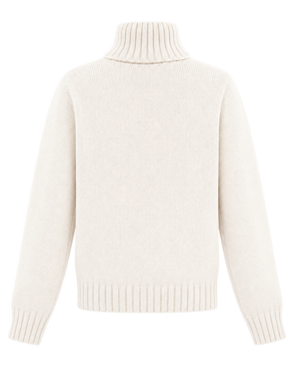 Horse Knitted Turtleneck - Ecru/Chocolate