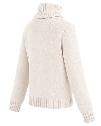 Horse Knitted Turtleneck - Ecru/Chocolate