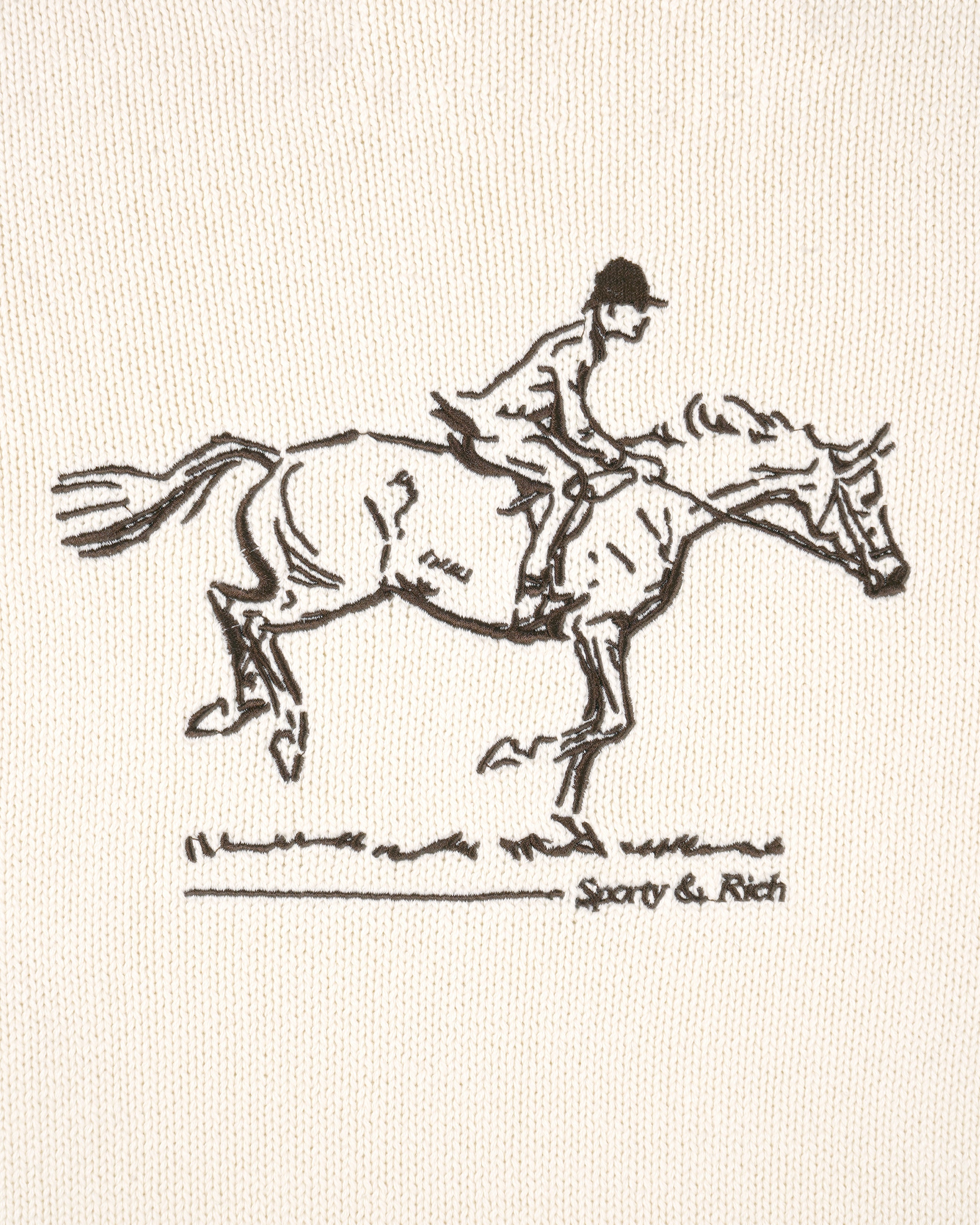 Horse Knitted Turtleneck - Ecru/Chocolate