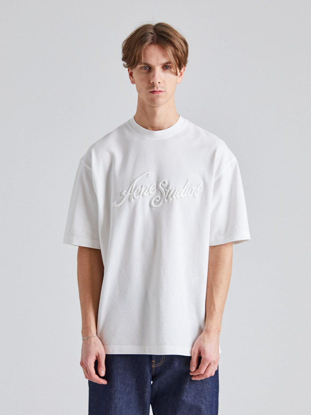 Acne Studios Embroidered Logo T-Shirt in White