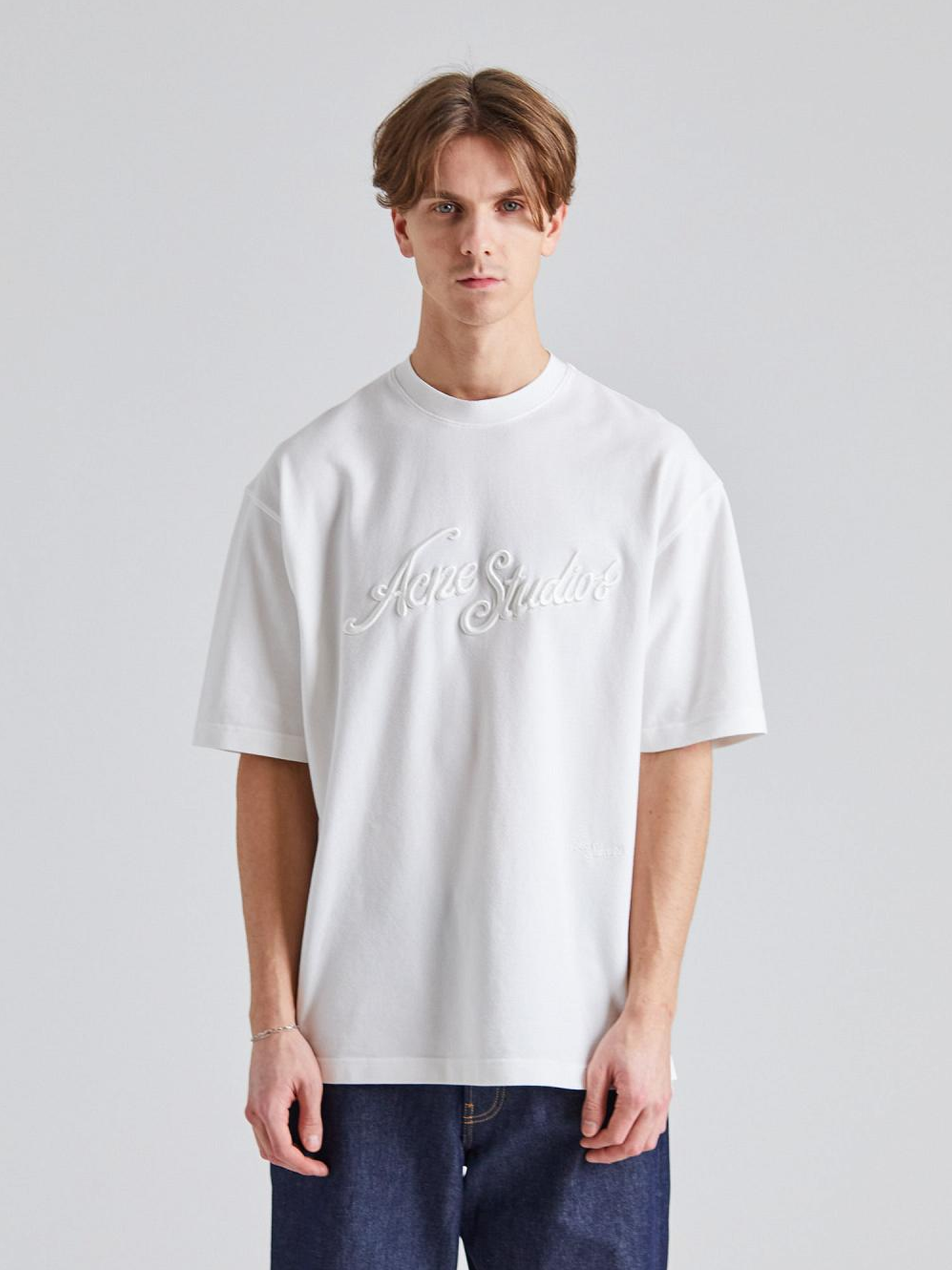 Acne Studios Embroidered Logo T-Shirt in White