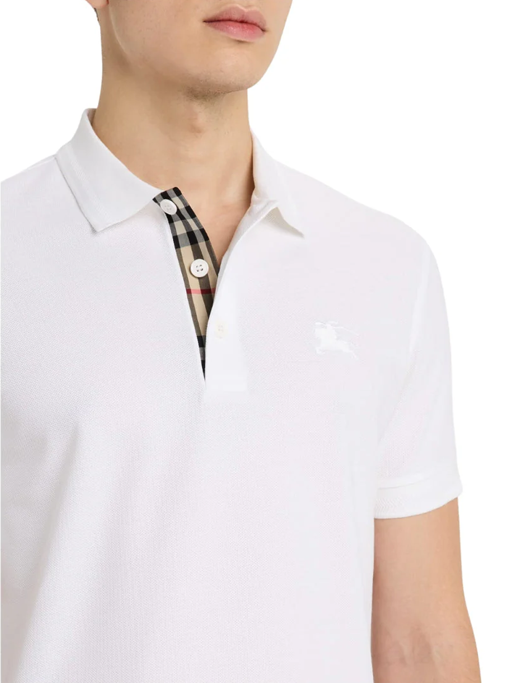Burberry Eddie EKD White Polo Shirt
