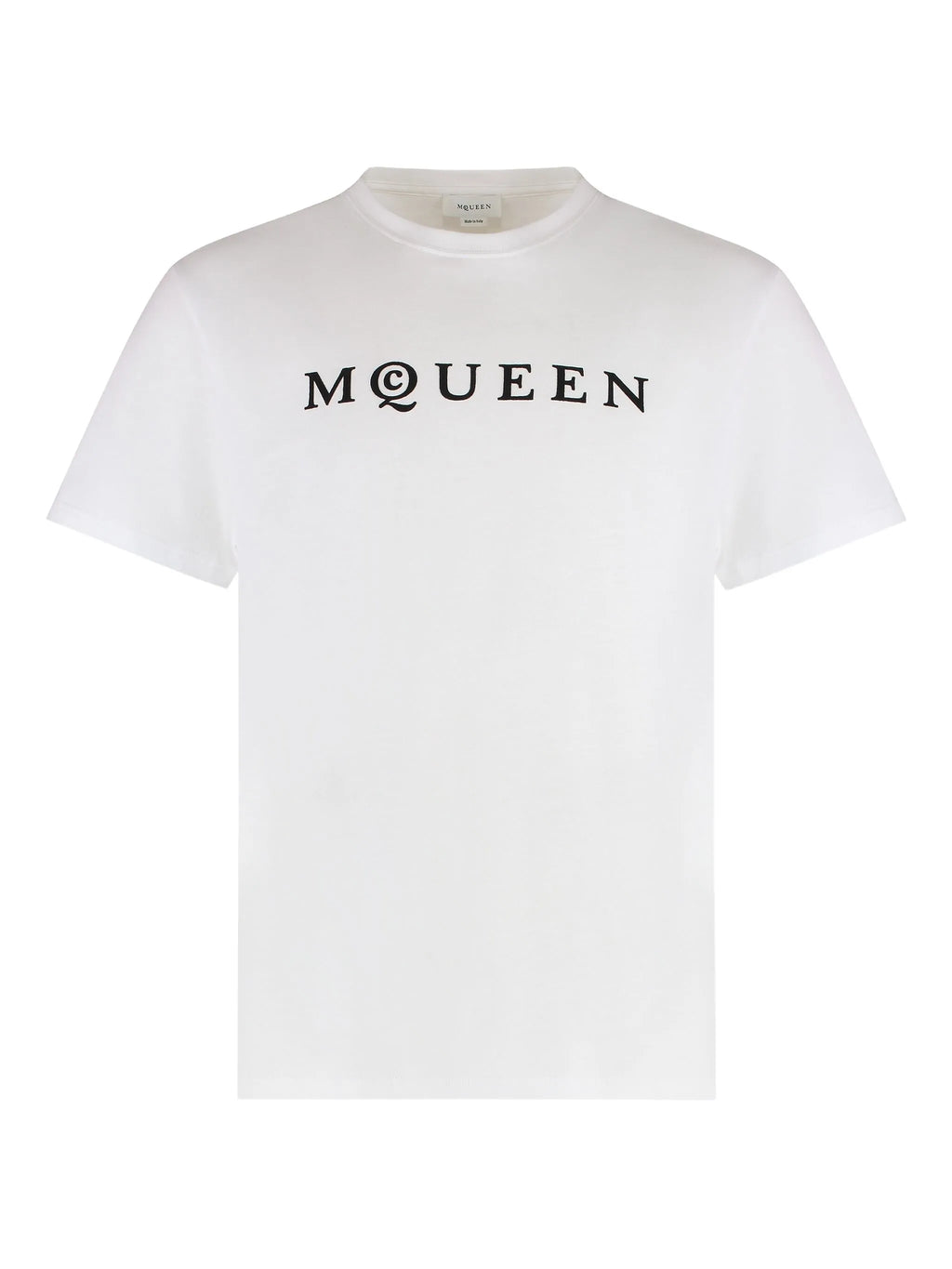 Alexander McQueen Flocked Logo T-Shirt in White