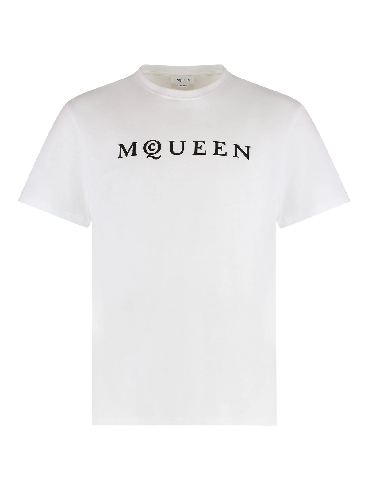 Alexander McQueen Flocked Logo T-Shirt in White