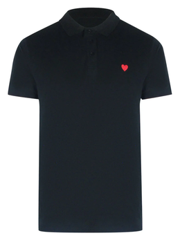 Love Moschino Small Heart Black Polo Shirt