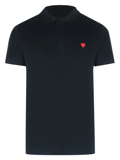 Love Moschino Small Heart Black Polo Shirt