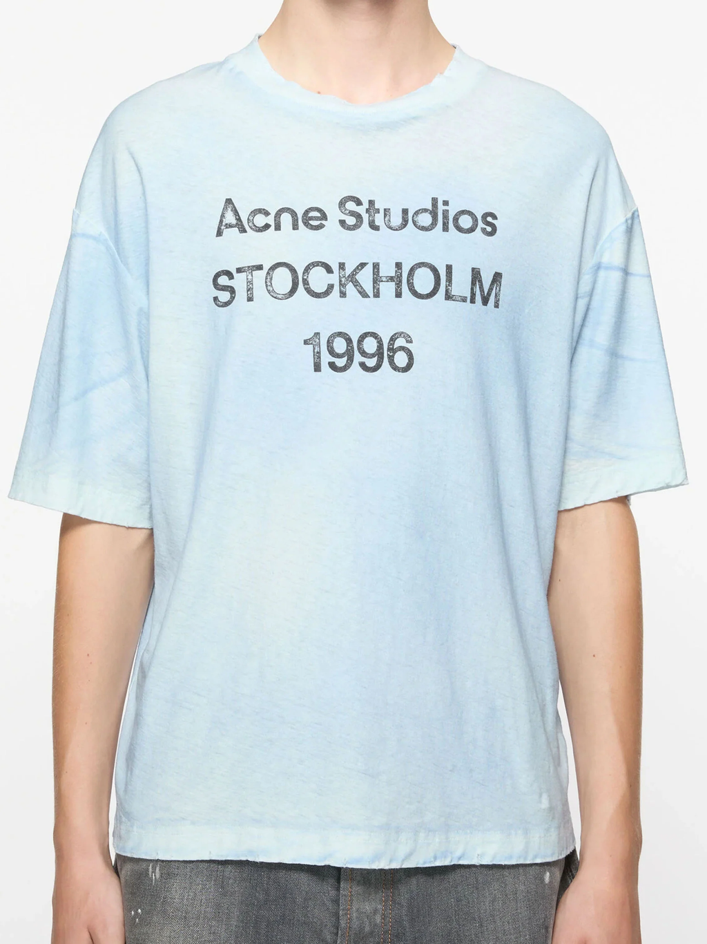 Acne Studios Stockholm Logo T-Shirt in 'Dusty Blue'