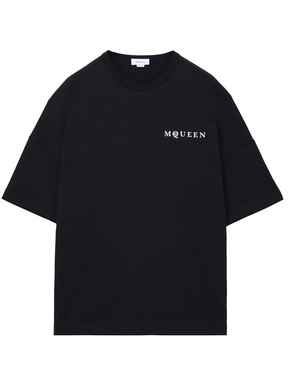 Alexander McQueen Oversized Vertical Back Logo T-Shirt in Black