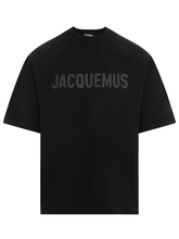 Jacquemus Le Typo Logo Printed Oversized T-Shirt in Black