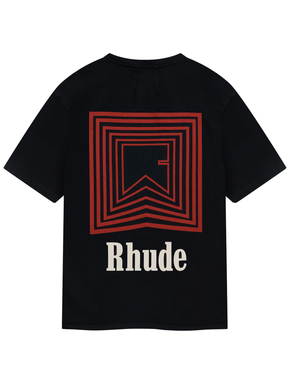 Rhude Chevron Repeat Logo T-Shirt in Black