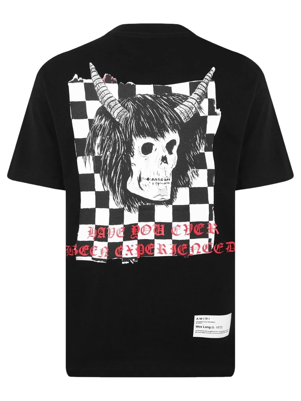 Amiri Wes Lang Checker Skull T-Shirt in Black