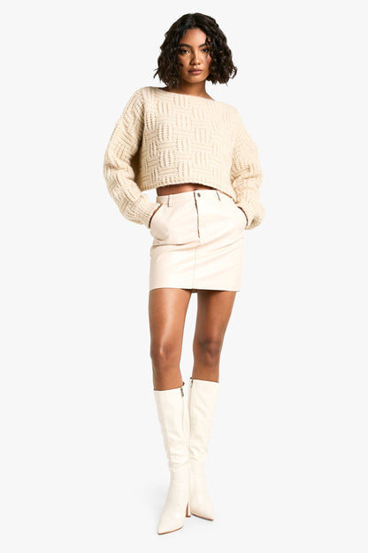 Tall Faux Leather Mini Skirt