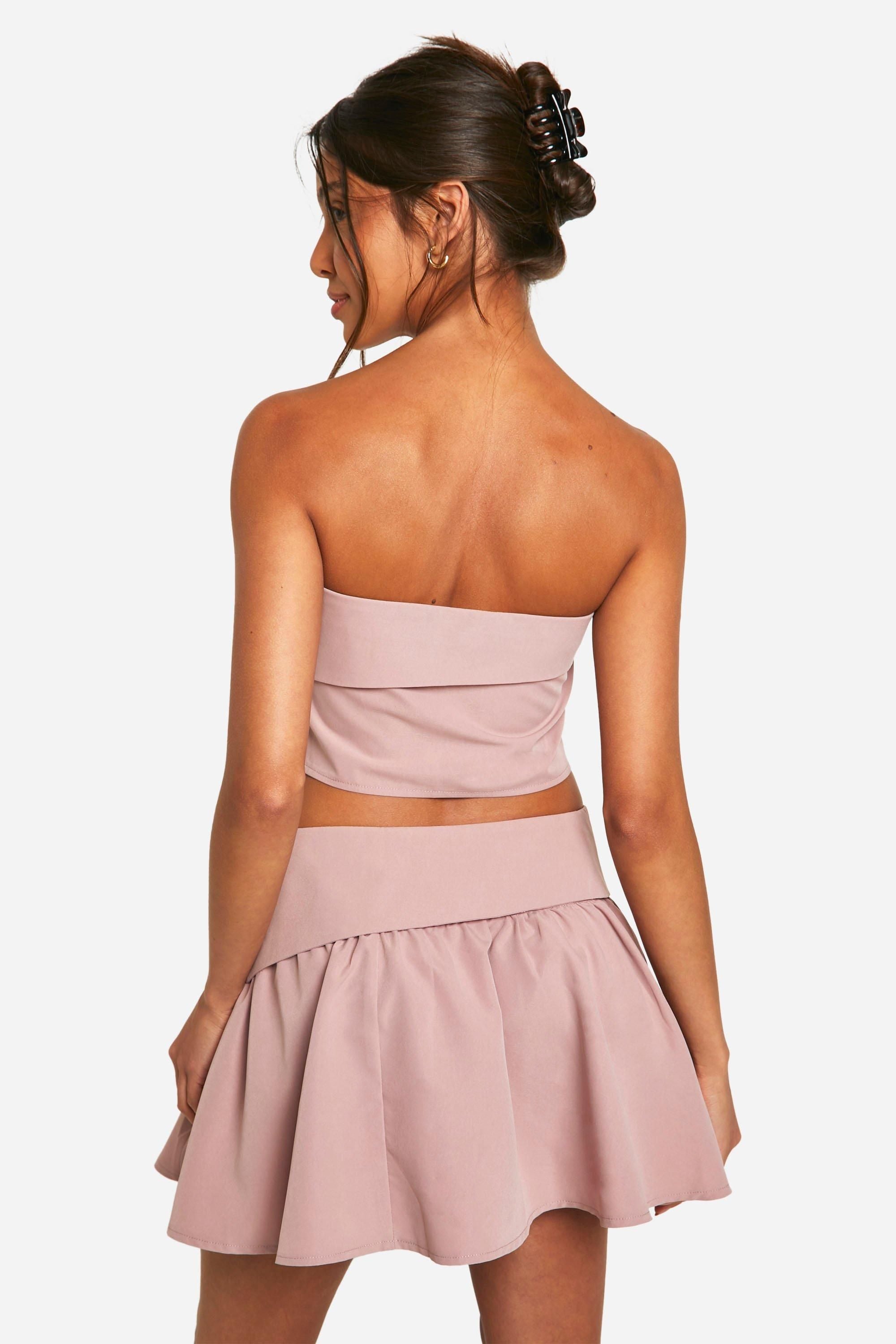 Foldover Waistband Detail Mini Skirt
