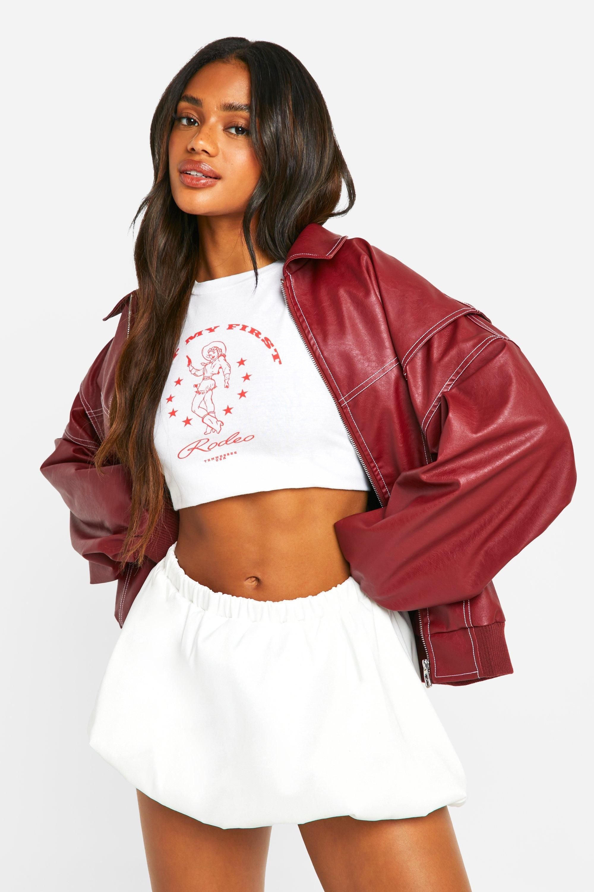 Woven Puff Ball Micro Mini Skirt