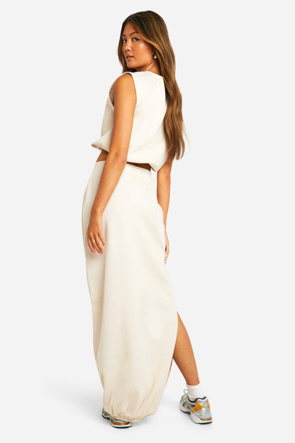 Bubble Split Midaxi Skirt