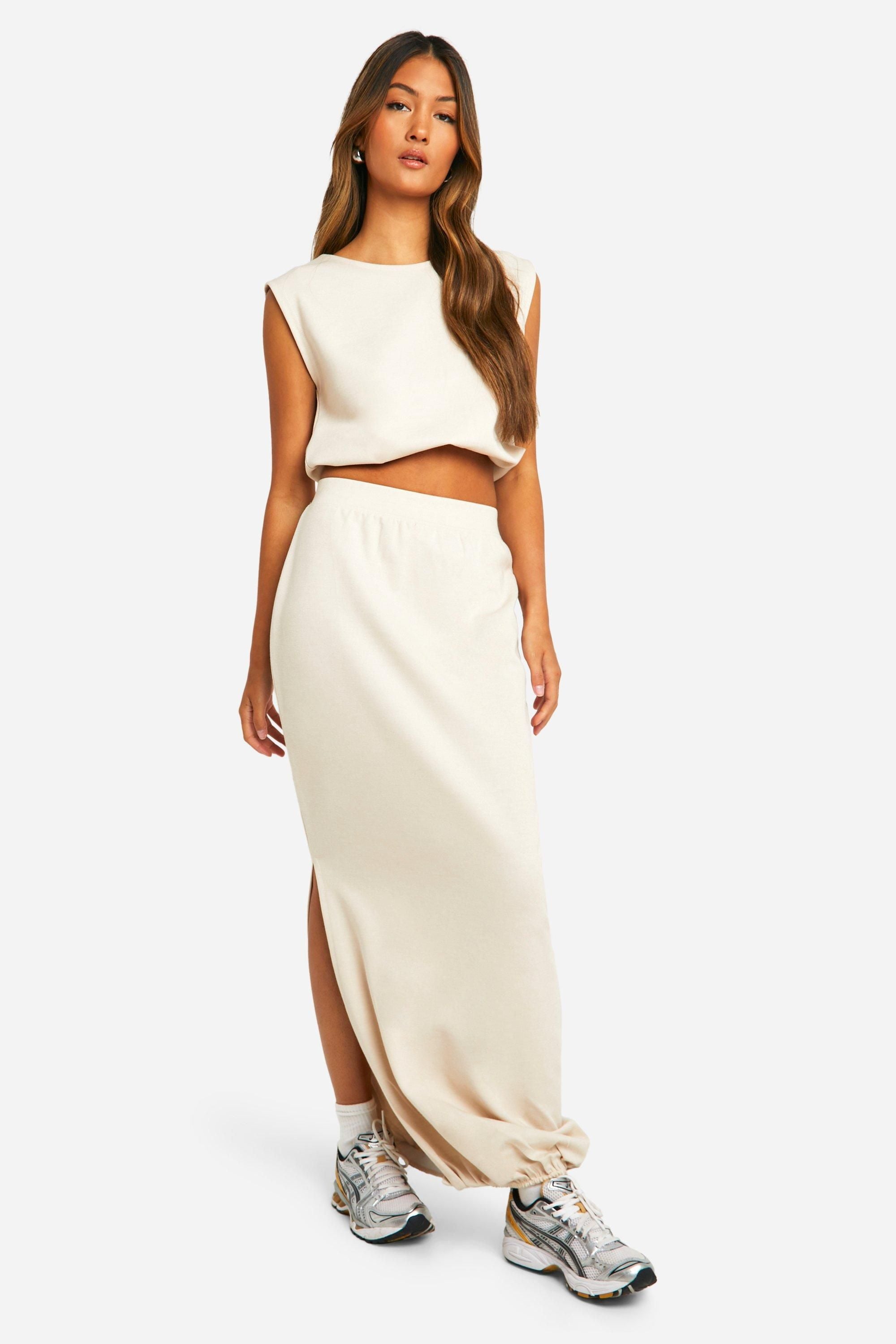 Bubble Split Midaxi Skirt