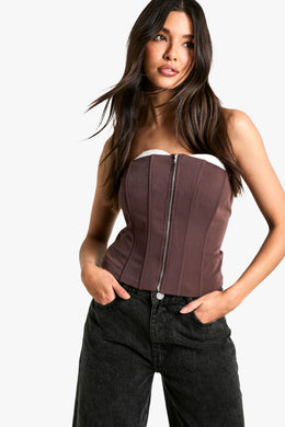 Zip Up Front Longline Corset