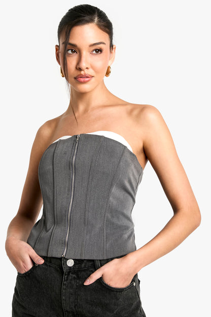Zip Up Front Longline Corset