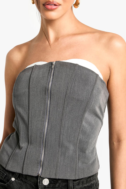 Zip Up Front Longline Corset